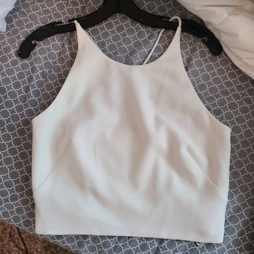 Cream/White formal crop top